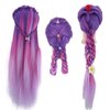 Mannequin Head with Hair, 29'' Manikin Head with hair Cosmetology Mannequin Head for Hair Styles Hairdressing Practice Training Doll Heads with Clamp Holder and Braiding Kit (Mixed Purple)