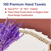 JOLLY CHEF 100 Disposable Hand Towels, Soft and Absorbent Linen Feel Dinner Napkin, Elegant Decorative Paper Guest Towels for Kitchen, Bathroom,Weddings,Parties, Gold and White