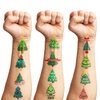 105 PCS Christmas Tree Temporary Tattoos Birthday Party Decorations Supplies Favors Mini Merry Xmas Tree Cute Decor Tattoo Stickers Gifts For Game Boys Girls Classroom School Prizes Reward