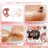 AIBIIN 110 PCS Happy New Year 2025 Decorations Rose Gold New Year Eve Balloon Garland Arch Kit with New Year Backdrop 2025 New Year NYE Balloon Arch Kit Party Decoration Supplies
