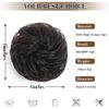 Bun Hair Pieces for Women, 100% Human Hair Messy Bun Hair Pieces Tousled Updo Hair Bun Extensions Wavy Curly Hair Wrap Ponytail Hairpieces Hair Scrunchies for Women Girls (Brown Black)