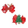 5 Pcs Christmas Sequins Alligator Clips Girls Hair Clips Bows Barrettes Hair Accessories,Include Santa,Christmas Tree and Cap, Elk Styles