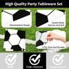 96 Pcs Soccer Party Supplies Bundle Paper Plates Napkins Sports Sports Party Birthday Decorations Favors For Kids (Soccer)