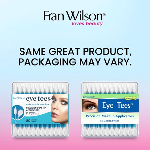 Fran Wilson EYE TEES COTTON TIPS 80 Count (2 PACK) - Precision Makeup Applicator, Double-sided Swabs with Pointed and Rounded Ends for Perfect Blending, Effective Cleaning and Precise Touch-ups