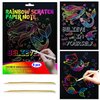 BAOXUE Scratch Art for Kids, Rainbow Scratch Paper Art Set, Scratch Coloring Book,Arts and Crafts for Kids Ages 4-8 Girls Boys,Christmas Crafts,Stocking Stuffers for Kids