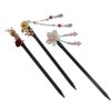 3 Pcs Wooden Vintage Flower Tassel Hair Sticks Handmade Chinese Style Hair Chopsticks Hairpins Elegant Hair Accessories for Women Girls