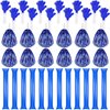 Sosation 36 Pcs Team Spirit Accessories, Christmas Cheerleading Pom Poms, Hand Clappers Party Favors and Thunder Sticks Noise Makers for Sporting Events Football Cheering Essentials(Blue Silver)