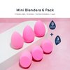 AOA STUDIO Collection MiNi Makeup Sponge Set Blender Latex Free and High-definition of 6 For Powder Cream Liquid, Super Soft Wonder Beauty Cosmetic 3 Tear Drop + Beveled Shape (Pink)
