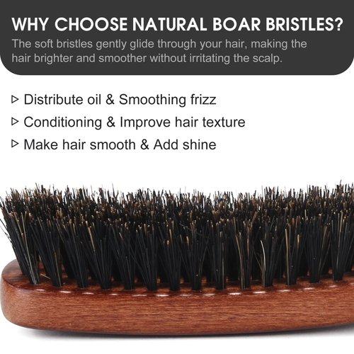BESTOOL Hair Brush, Boar Bristle Brush For Women Men, for Detangling & Styling, Natural Bristle Brush For Thin, Fine Hair