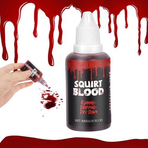 Halloween Fake Blood, Squirt Blood for Halloween,Drip Liquid Blood for Clothes,Zombie,Vampire Monster SFX Makeup Face Body Paint