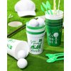 Nefelibata Golf Party Cups Let's Par-Tee Plastic Cups Golf Lover Gift 12PCS White Green Reusable Cups Golf Ball Cart Design Golf Themed Party Supply Favors Decor Bachelor Party Housewarming Gift 16oz