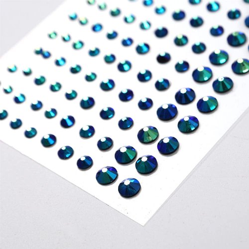 Eye Body Face Gems Jewels Rhinestone Stickers Acrylic Self Adhesive Crystal Blue Makeup Diamonds Face Tattoo Stick Gems for Women Festival Accessory DIY Crafts and Nail Art Decorations 3 Sheets