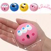 TTMIMIK Ferret Rubber Squeaker Toy Balls Latex Puppy Cat Toy Lovely Interactive Play Tough Teething Toys Big Eyes Printed Ball Washable 4 Pack (4 Pcs)