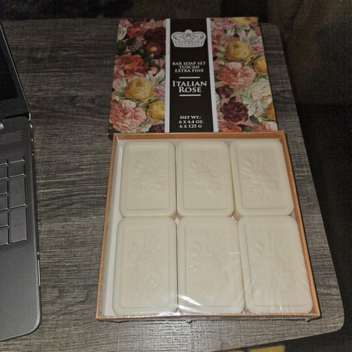 Tuscan Extra Fine Italian Rose Bar Soap Set, 6 x 4.4 oz Bars