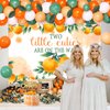 Two Little Cuties Baby Shower Decorations for Twins - Two Little Cuties are on the Way Orange Balloon Arch Kit with Backdrop Cake Topper, Tangerine Theme Gender Reveal Baby Shower Party Supplies