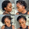 Czrleaty Pixie Cut Wig Human Hair Short Curly Lace Front Wigs Human Hair 13X1 Pixie Wigs for Black Women Natural Black