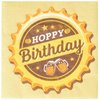 Creative Converting Cheers Hoppy Birthday Paper Beverage Napkins, 1 Count (Pack of 16), Brown