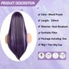 Sleekcute Long Straight Mixed Purple Wig for Women 24 Inch Wig for Hoshino Ai Cosplay, Synthetic Heat Resistant Fiber Wig with Skinlike HD Wig Cap for Girls Daily Use