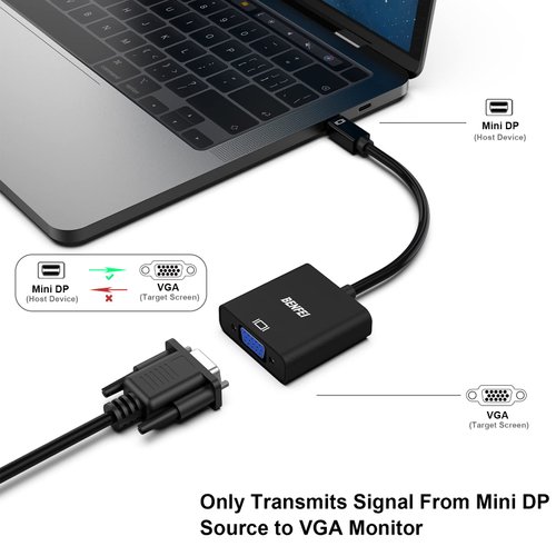 BENFEI Mini DisplayPort to VGA Adapter, Mini DP Display Port to VGA (Thunderbolt Compatible) Male to Female Adapter for ThinkPad SurfacePro PC