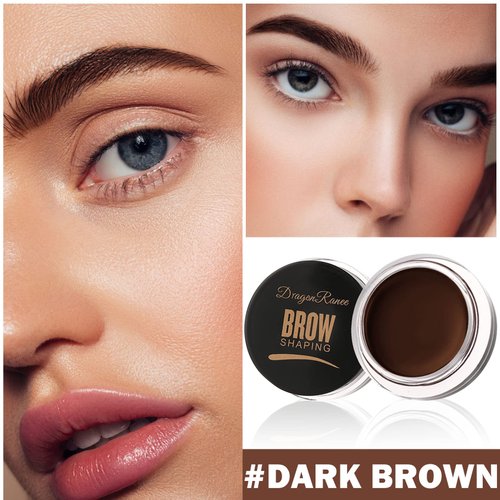 Eyebrow Pomade Brow Gel Pomade,Long Lasting Waterproof and Enhancers Eyebrow Soft Smooth,Eyebrow Makeup Gel with Eyebrow Brush for Girls and Women-Dark Brown