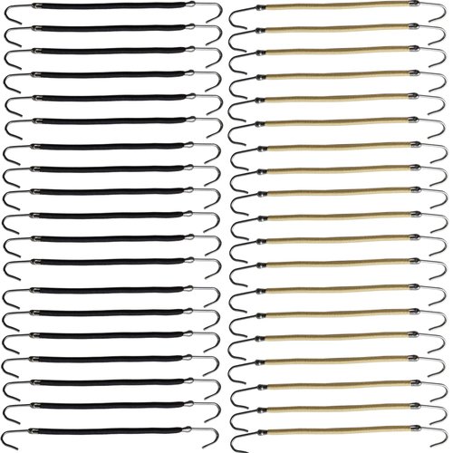NSBELL 40PCS Ponytails Hooks Elastic Band Hair Clips Rubber Bands Holder Hair Styling for Women Girls (Black and Apricot)