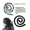 4 Pieces Spiral Lock Hair Tie for Dreadlocks - Iron Wire Embedded, Bendable Ponytail Holders - Long Dreadlock Accessory for Women & Men with Thick Curly Hair