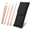 4 PCS Pedicure Knife Set Professional Ingrown Toenail Knife Tools Stainless Steel Nail Knives Cuticle Remover Kit Foot Repair Blade with Storage Bag for Corn Callus Home Beauty Salon - Rose Gold