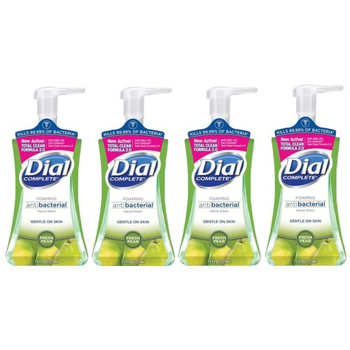 Dial Complete Antibacterial Foaming Hand Soap, Pear, 7.5 Ounces (Pack of 4)