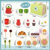 edutree Wooden Tea Party Set for Little Girls with Handbag, Pretend Play Food Toys Kitchen Accessories Playset for Kids Toddlers 2 3 4 5