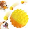 Squeaky Dog Ball Toy for Aggressive Chewers - Dental Dog Toy for Healthy Teeth & Gums - Spiky Ball Durable Floatable Rubber Pet Toys - Mental Enrichment - All Breed Sizes