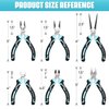 SHALL Mini Pliers Set, 6-Piece Small Pliers Tool Set Includes Needle Nose, Long Nose, Bent Nose, Diagonal, End Cutting and Linesman for Making Crafts, Electronic Repairing & Jewelry with Pouch