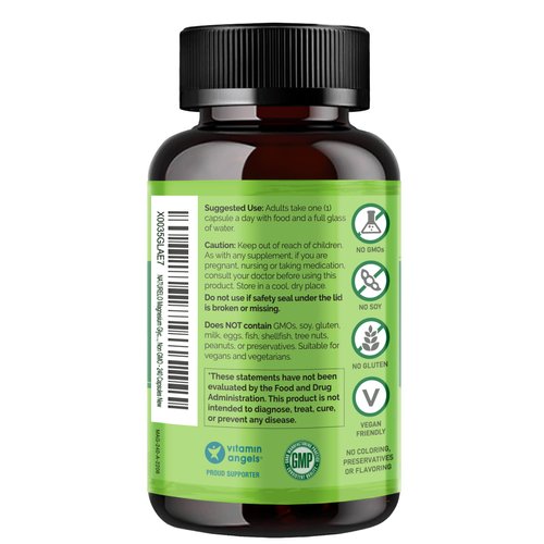 NATURELO Magnesium Glycinate Supplement - 200 mg Glycinate Chelate with Organic Vegetables to Support Sleep, Calm, Muscle Cramp & Stress Relief – Gluten Free, Non GMO - 240 Capsules