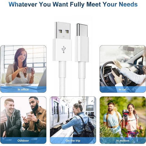 2-Pack 10FT USB A to USB C Charger Cable Fit for iPad Pro 13/11 inch (M4), iPad Pro 12.9/11, iPad Air (M2), iPad Mini 6, iPad 10th Gen, iPhone 16 16 Pro Max 16 Plus Charger Cable Replacement (White)