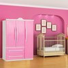 Doll Closet Furniture Wardrobe Clothing Organizer Doll Open Wardrobe Dollhouse Closet with 20 Pieces Doll Hangers 2 Style Pink Plastic Hangers Dollhouse Furniture Accessories (Classic Style)
