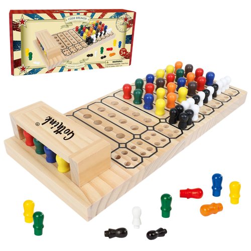 GOTHINK Code Breaker Board Game - Wooden Strategy Game of Codemaker vs. Codebreaker - 2 Player Battle of wits, Color Brain Game - STEM Toys Gift for Kids 8+ Ages and up - Family Games