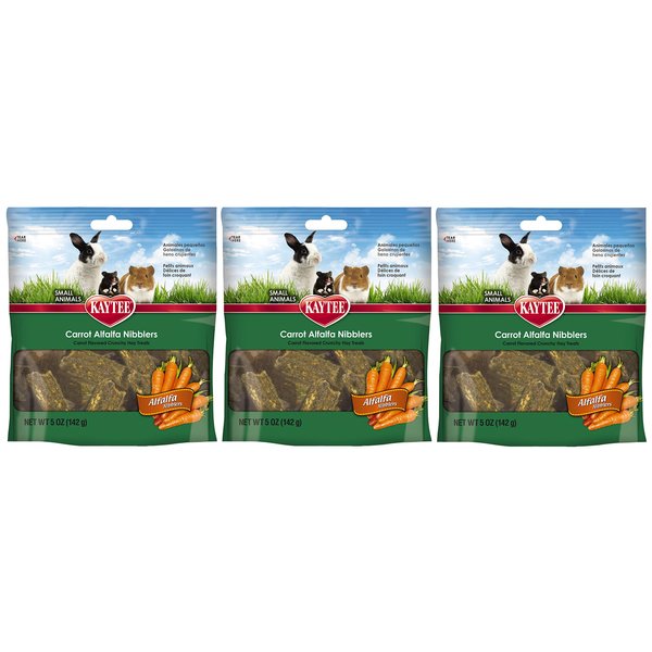 Kaytee (3 Pack) Nibblers Carrot Small Animal Treats, 5 Ounces Per Pack