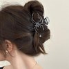 2 Pcs Spider Hair Clips Metal Claw Clips Black Silver Hollow Design Women Gothic Halloween Party Strong Hold Hair Accessories