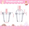 24 Pieces Mini Coffee Cup Keychain Dollhouse Plastic Mini Coffee Cups with Lids Ice Cream Cup Mini Frappuccino Cup Simulation Furniture for Dollhouse Decoration Doll Food Craft (1.4 x 1.8 Inch)