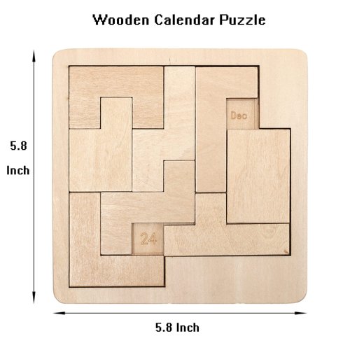 Daily Calendar Puzzle-Wooden Puzzles for Adults-A Puzzle to Challenge 365+ Date,Office Logic Puzzle