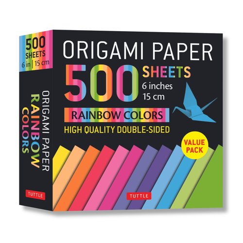 Origami Paper 500 sheets Rainbow Colors 6" (15 cm): Tuttle Origami Paper: Double-Sided Origami Sheets Printed with 12 Color Combinations (Instructions for 5 Projects Included)