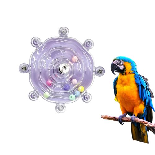 MANON ROSA Bird Toys for Parakeets: Colorful Interactive Spinning Wheel Rattle & Chew Beak Exercise for Small Medium Parrots Cockatiels Conures Lovebirds Anxiety Reduction Purple