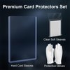 25 Count 55pt Card Sleeves Hard Plastic, 55pt Hard Card Sleeves with 25 Count 55pt Clear Soft Sleeves, 3"x4" Baseball Card Protectors Hard Plastic Perfect for 55pt Baseball Cards, Football Cards