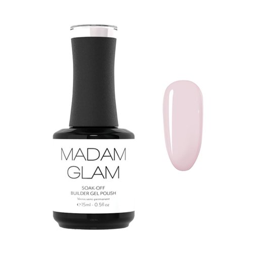 Madam Glam - Hema-Free Soak-Off Builder Gel - Sheer Pink - 15ml 0.5 fl/oz - UV/LED lamp compatible - Chip-Free, Long-Lasting - Vegan, Cruelty-Free