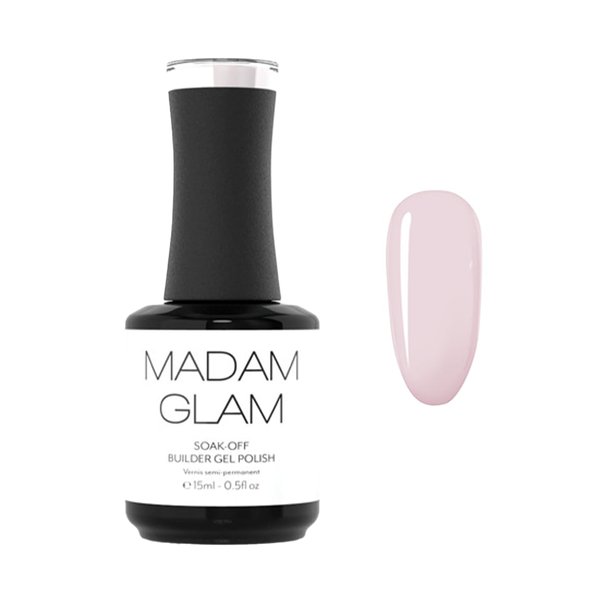Madam Glam - Hema-Free Soak-Off Builder Gel - Sheer Pink - 15ml 0.5 fl/oz - UV/LED lamp compatible - Chip-Free, Long-Lasting - Vegan, Cruelty-Free