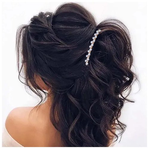 Yheakne Vintage Pearl Hair Comb Gold Pearl Wedding Hair Comb Clip Metal Hair Comb Headpieces Decorative Head Comb Headwear Bride Barrette Hair Piece Wedding Hair Accessories for Women and Girls (Gold A)