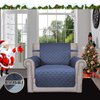 Easy-Going Chair Sofa Slipcover Reversible Sofa Cover Water Resistant Couch Cover Furniture Protector Cover with Elastic Straps for Pets Kids Children Dog Cat (Chair, Dark Blue/Light Blue)
