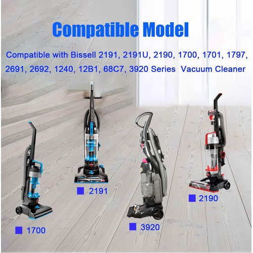 Vacuum Belts for Bissell 2191, 2191U, 2190, 1700, 1701, 1797, 2691, 2692, 1240, 12B1, 68C7, 3920 Series PowerForce Helix (Turbo) Vacuum Cleaner Replace Parts 2031093 (Pack of 2)