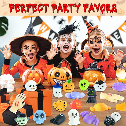30Pcs Halloween Squishy Toys Mochi Squishy Toys Halloween Party Favors for Kids Trick or Treat Toys Goodie Bag Fillers for Boys Girls Kids Birthday Party Favors Piñata Classroom Prizes