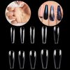 MPNETDEAL 500Pcs Coffin Nails Long Ballerina False Nail Tips Full Cover Fake Artificial Acrylic Nails Extension Tips 10 Size for Nail Salon or Home Use DIY Nail Art Size (Clear)