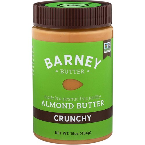 Barney Butter Almond Butter, Crunchy, 16 Ounce Jar, Skin-Free Almonds, No Stir, Non-GMO, Gluten Free, Keto, Paleo, Vegan